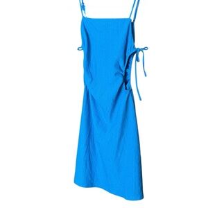 GB Bright Blue Side-Tie Mini Dress